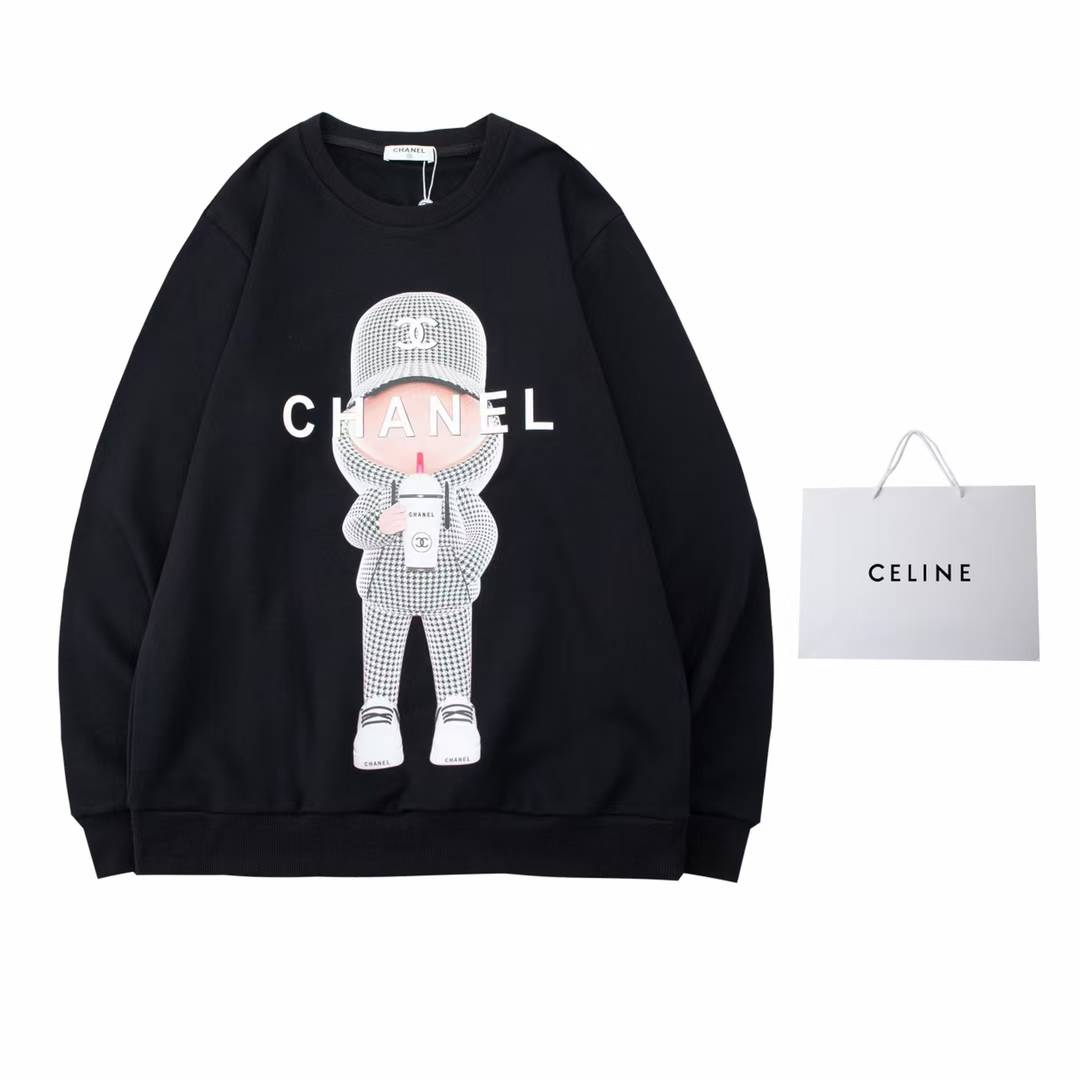 Chanel sweatshirt black with a graphic print