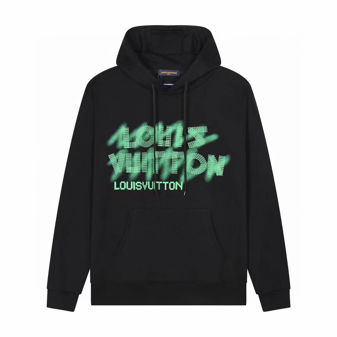 LV Gradient Cotton Hoodie in black
