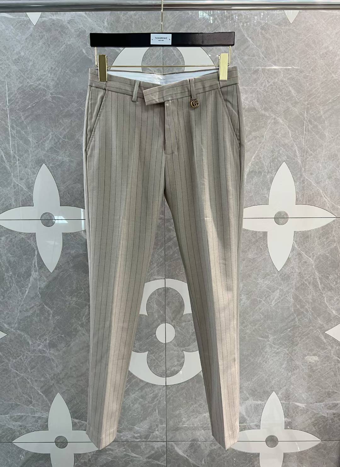 Gucci etro striped trousers with a shortened leg pants