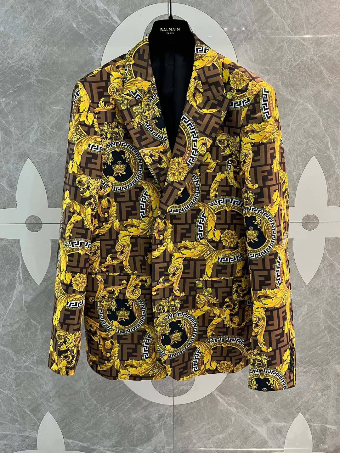 Versace Baroque print blazer