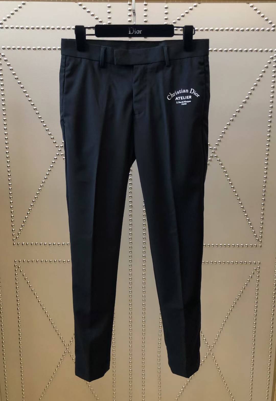 Christian Dior formal pants white 'Christian Dior ATELIER' logo on the upper right leg