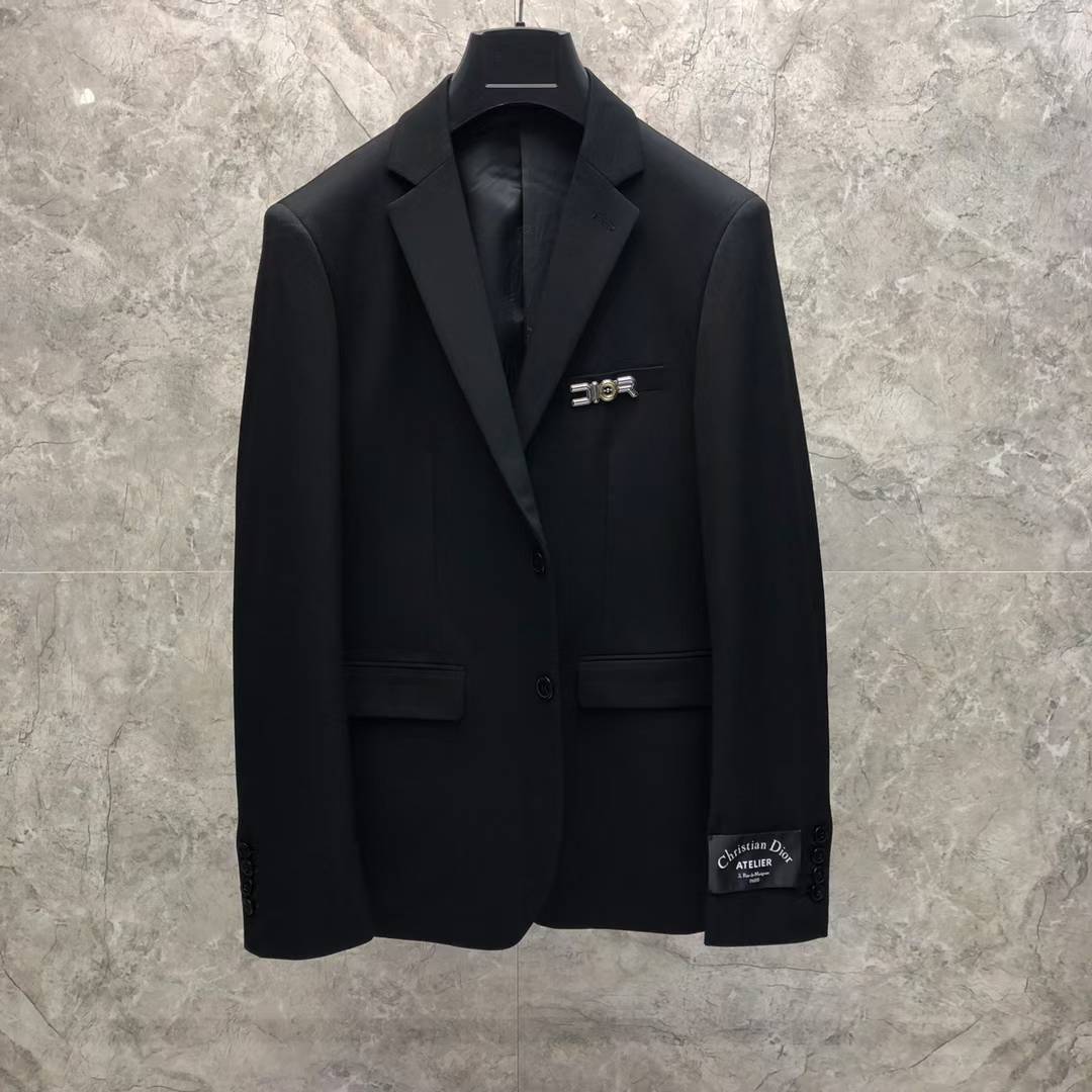 christian dior Crystal Skull single-breasted blazer in black