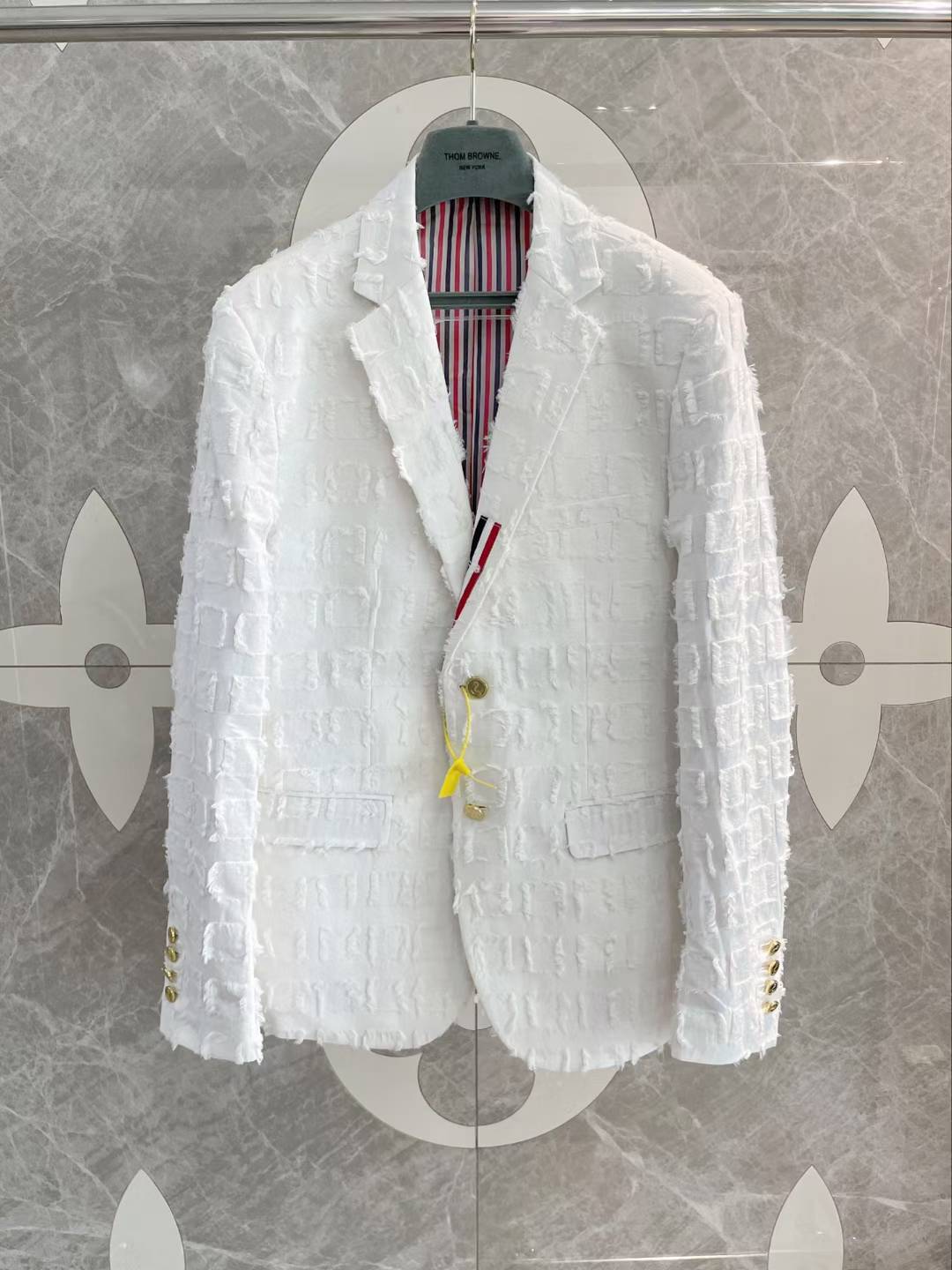 Thom Browne white textured sport coat