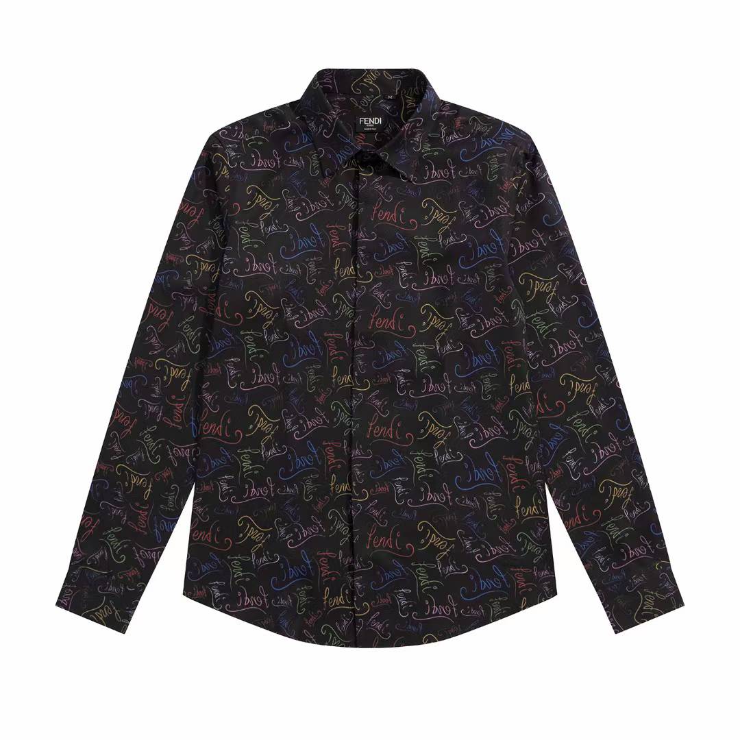 Fendi Noel Fielding signature logo silk shirt