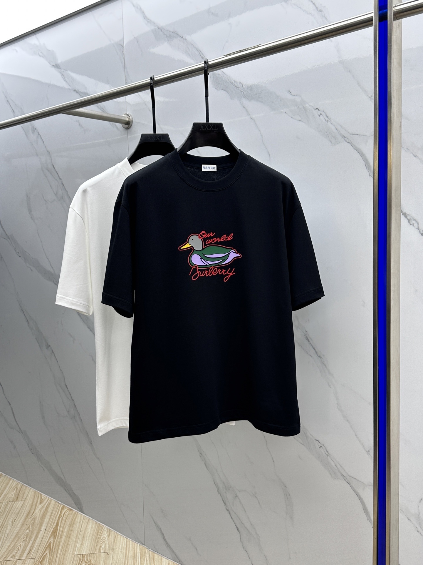 Burberry Kids Duck Cotton T-shirt in black