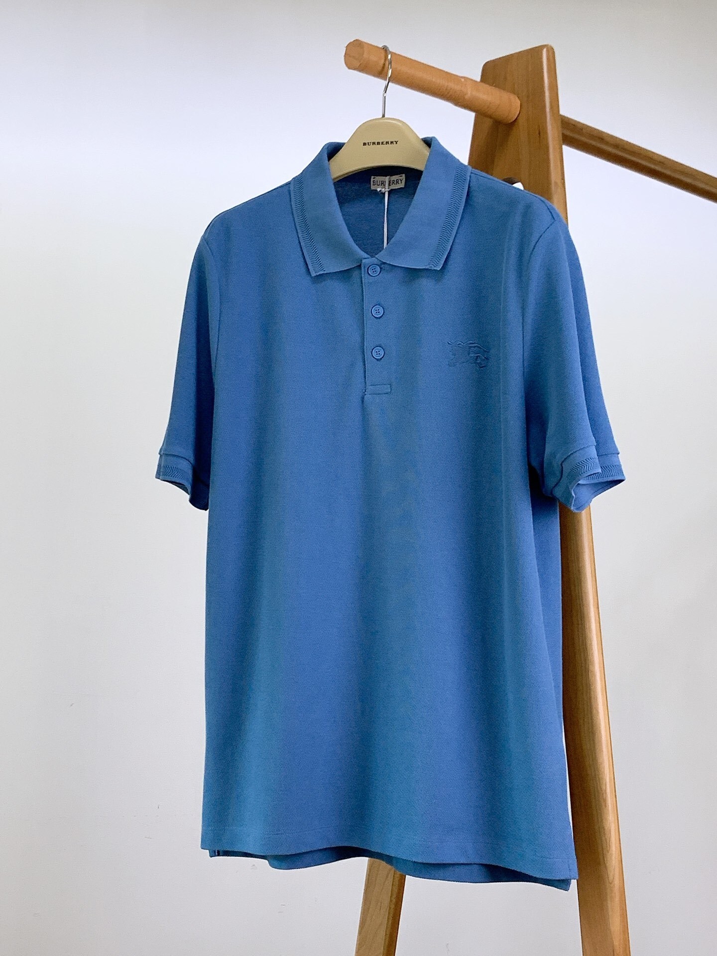 Burberry blue cotton piqué polo shirt