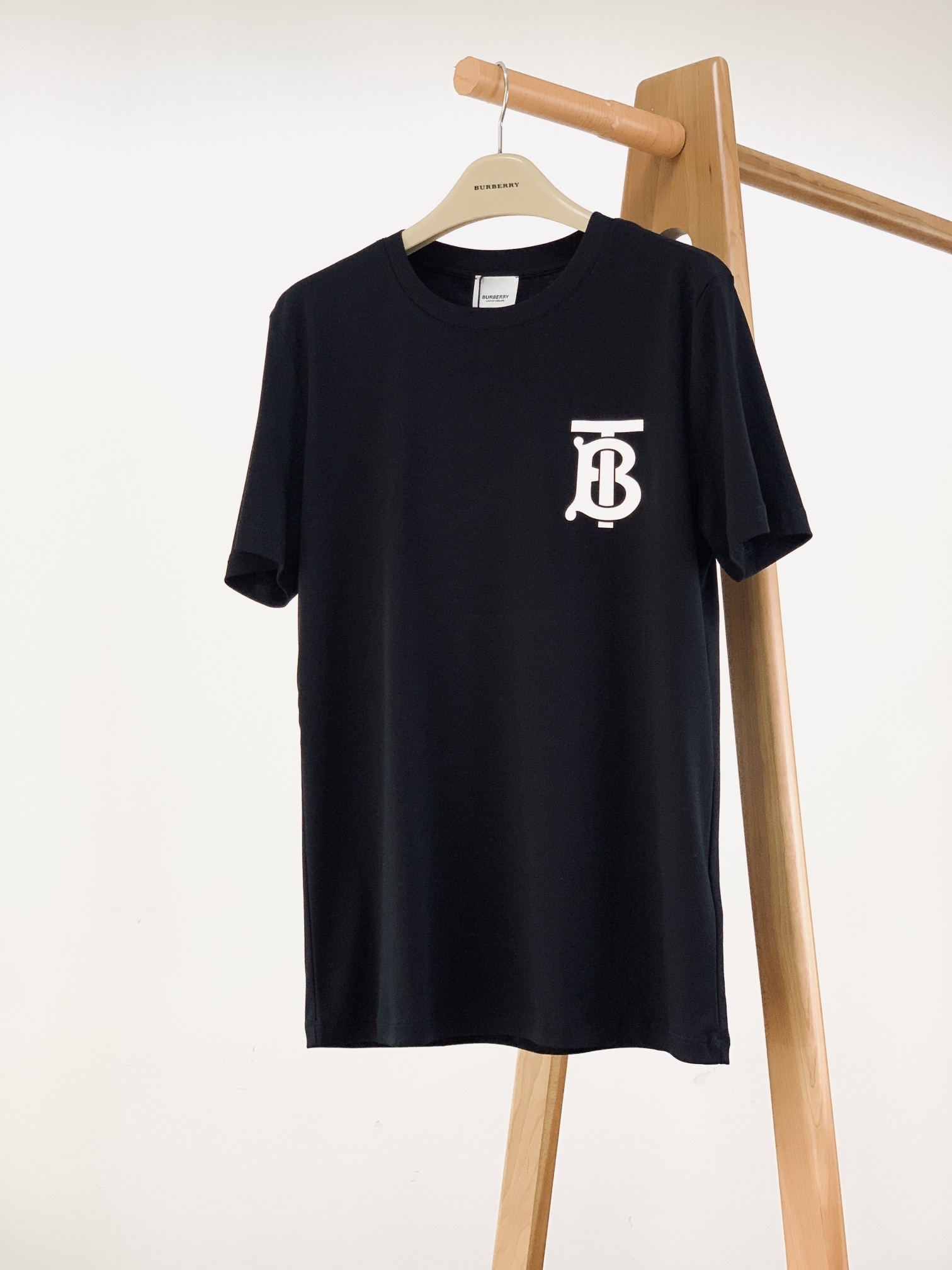 Burberry cotton T-shirt with a white TB monogram logo on the front