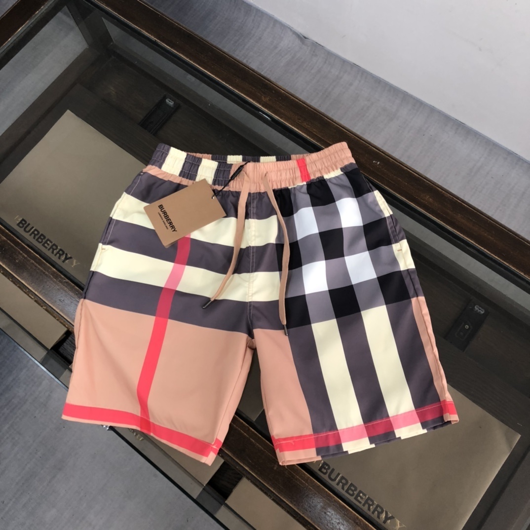 Burberry men's check swim shorts