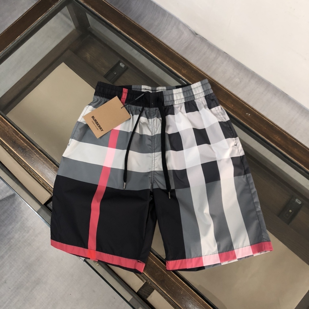Burberry Check Drawcord Swim Shorts.