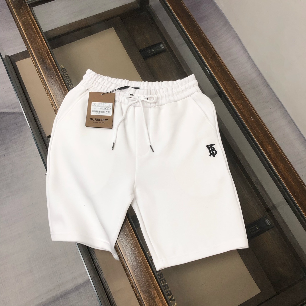 Burberry shorts with the black Thomas Burberry (TB) monogram logo