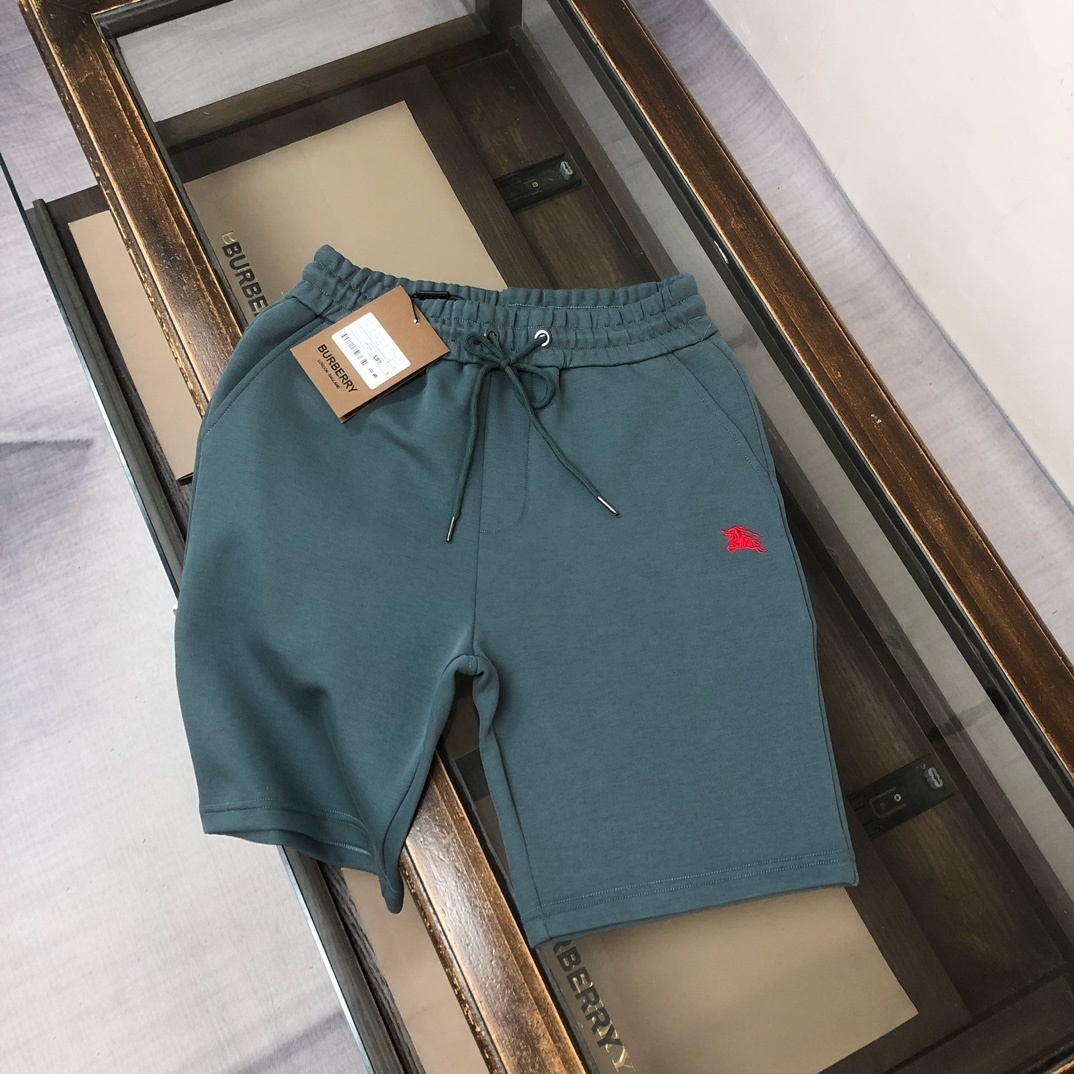 Burberry shorts in a dark teal/grey color