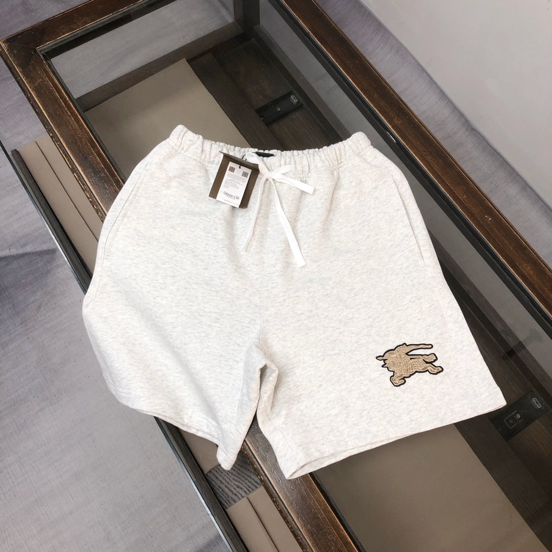 Burberry cotton shorts with the signature Equestrian Knight motif embroidery
