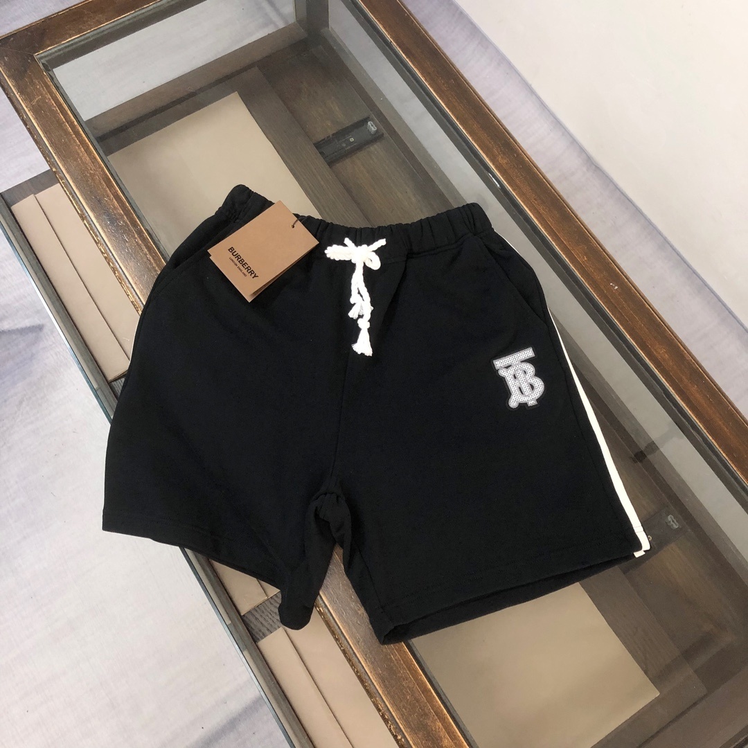 Burberry black casual logo-print shorts