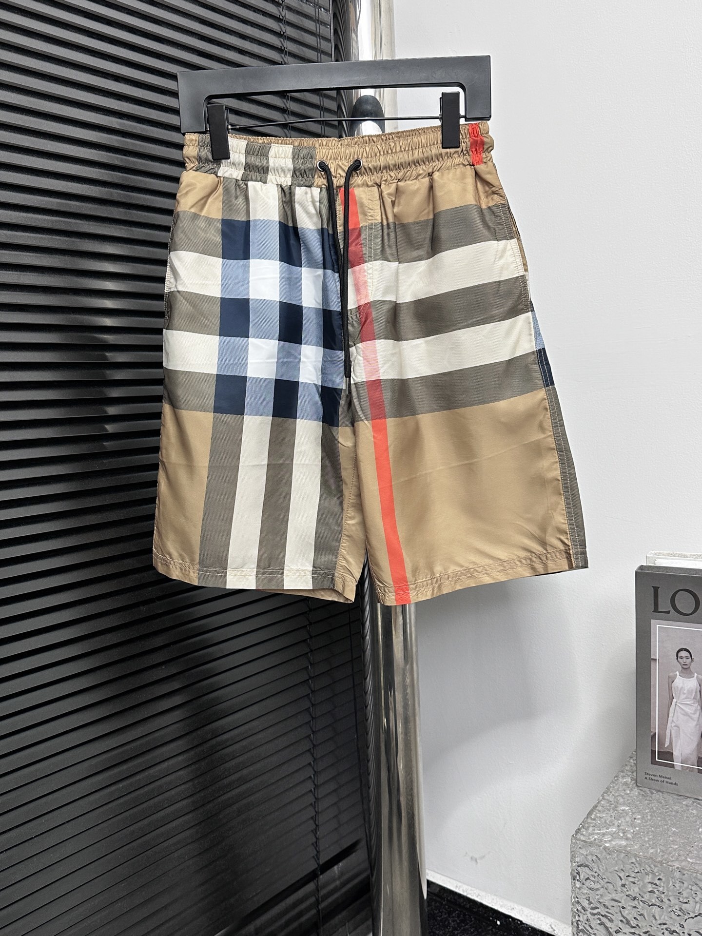Burberry Check Swim Shorts in archive beige