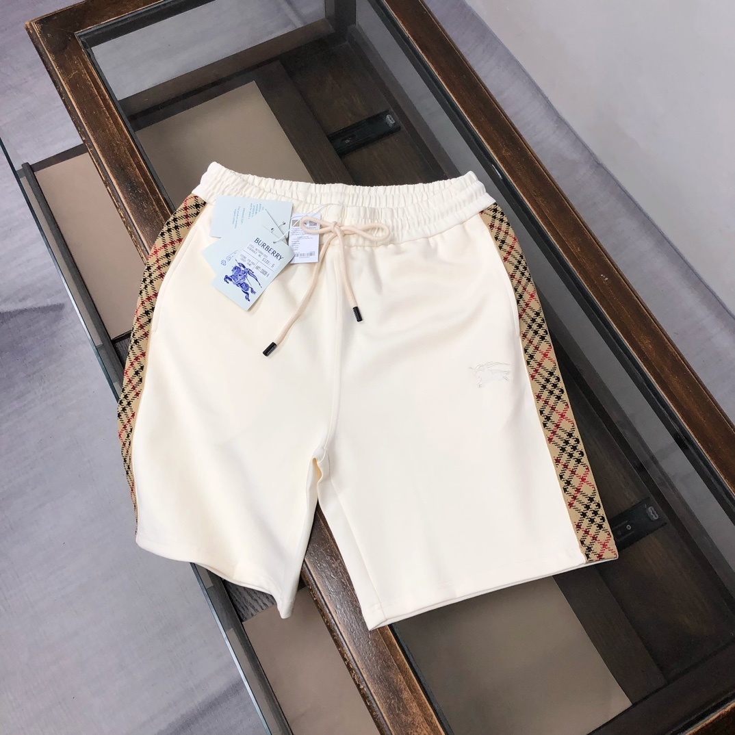 Burberry Check Trim Cotton Shorts