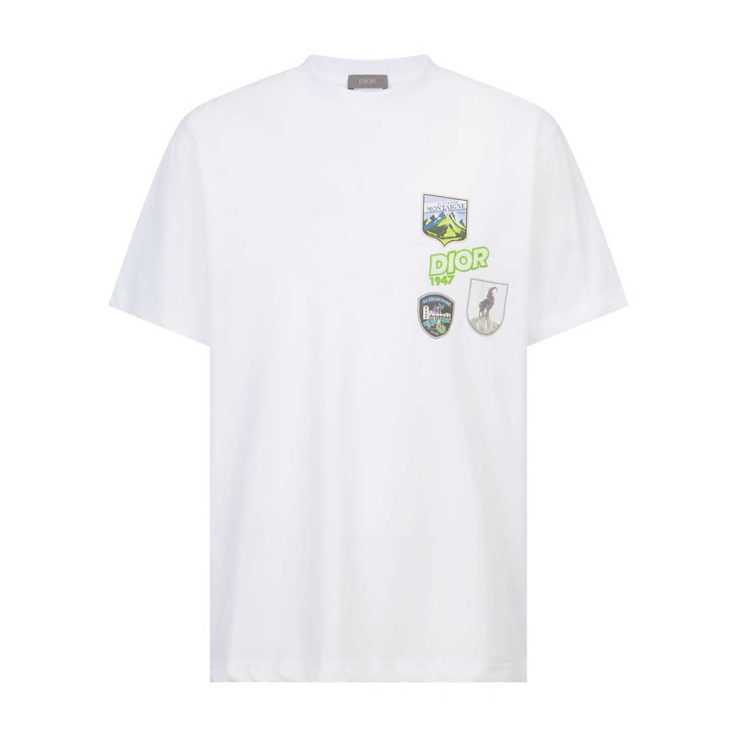 Dior Mountain T-Shirt in a relaxed fit and white cotton jersey.