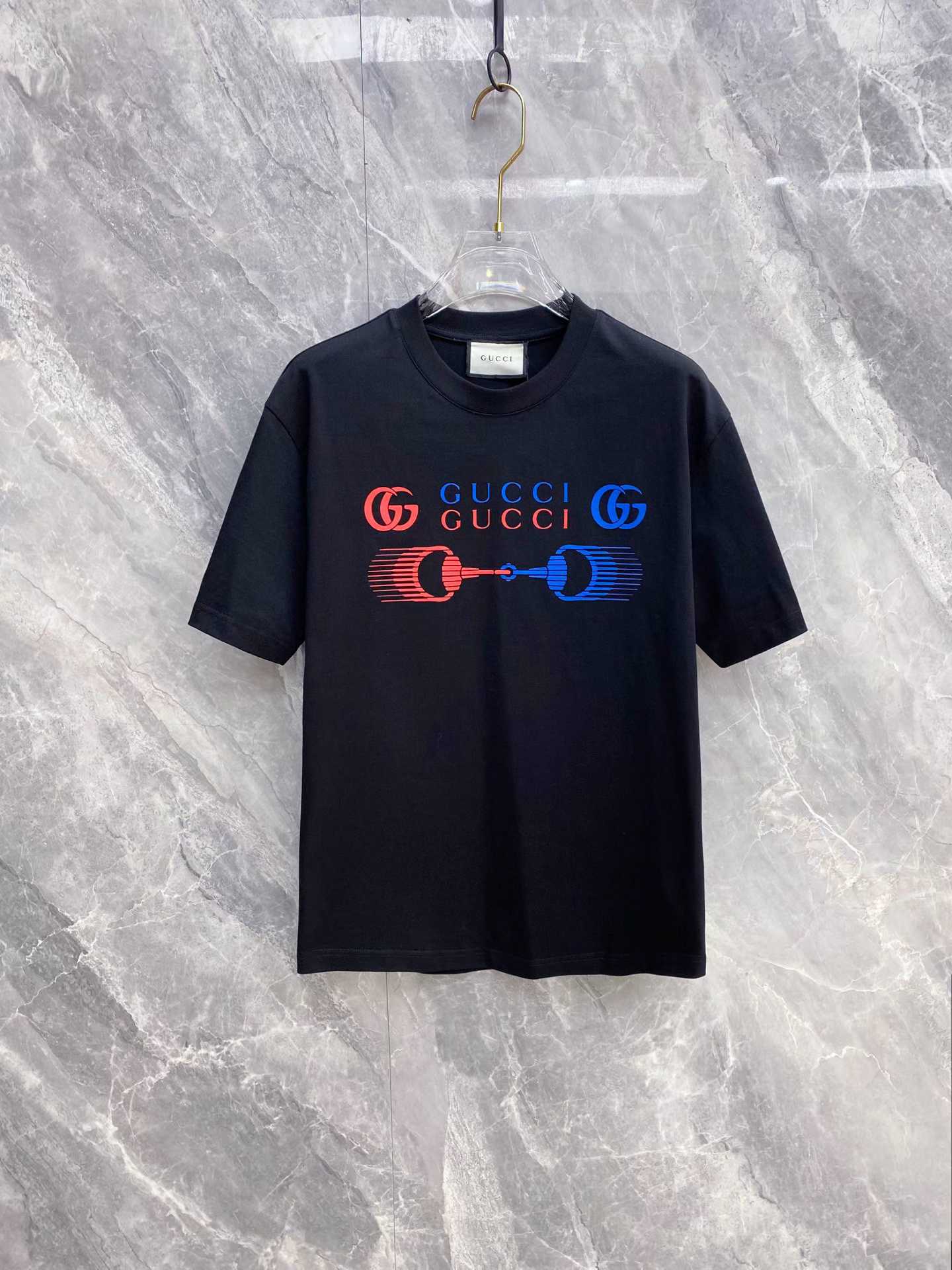 Gucci Printed Cotton Jersey T-shirt Navy Blue
