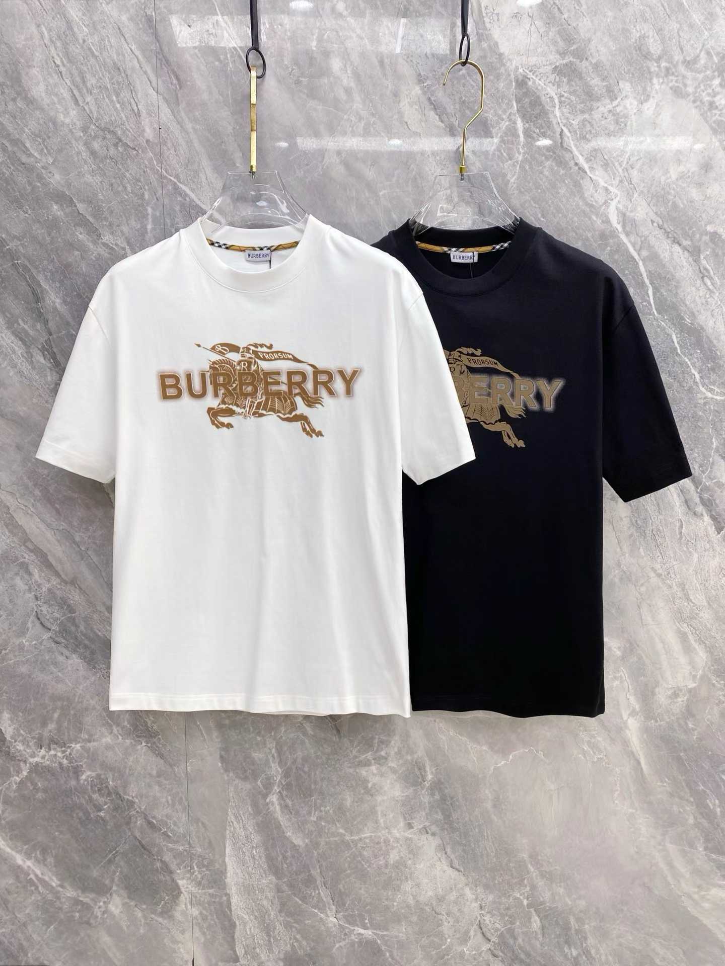 Burberry EKD Cotton T-shirts in black and white