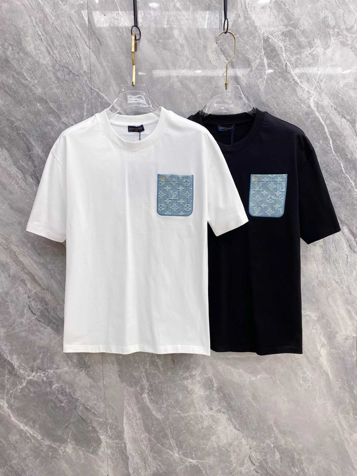 LV Signature Pocket T-shirt in cotton jersey Black and White
