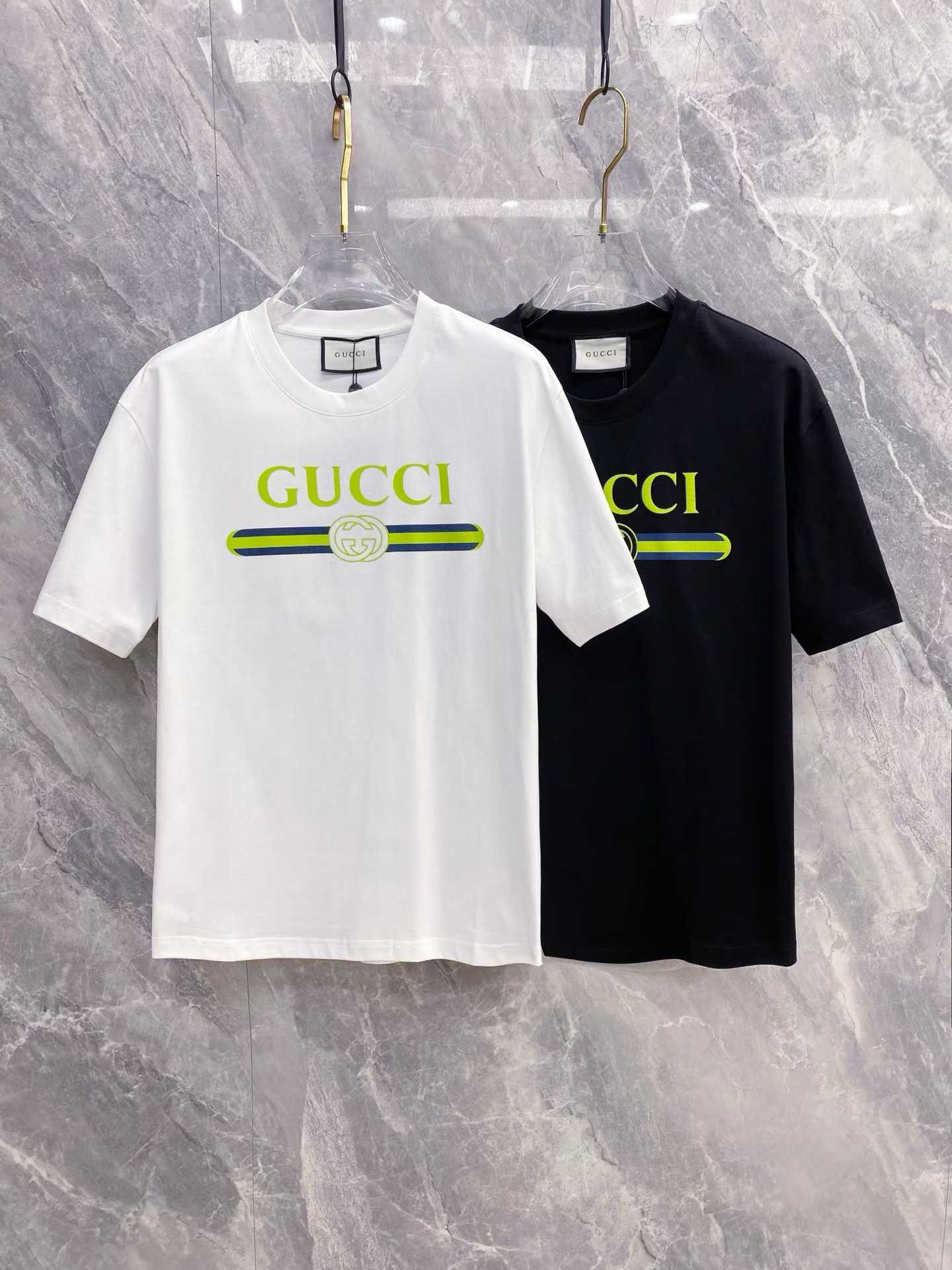 Gucci logo-print cotton-jersey T-shirt Black and White