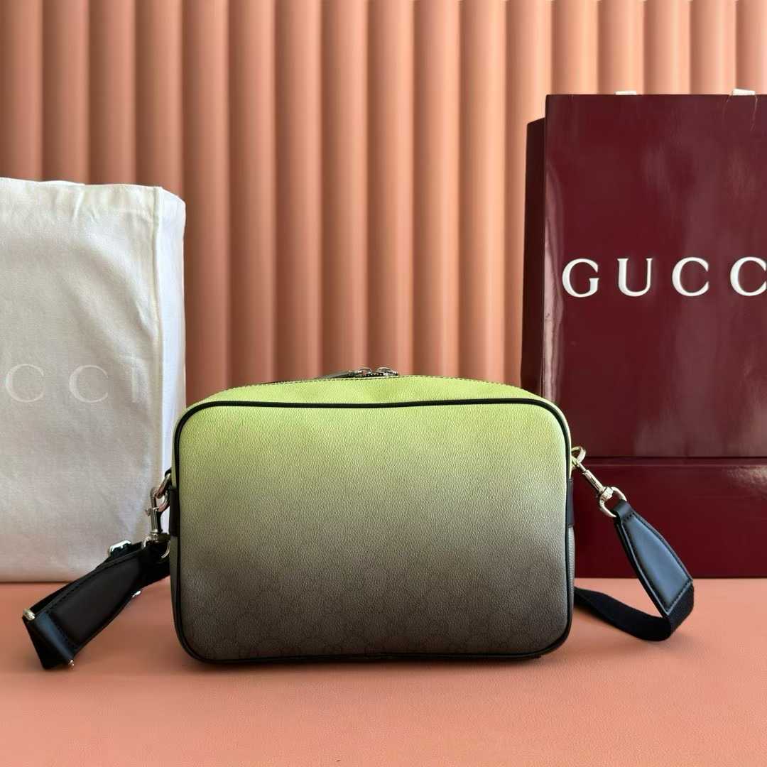 Gucci Chroma medium crossbody bag in lime and black coated fabric
