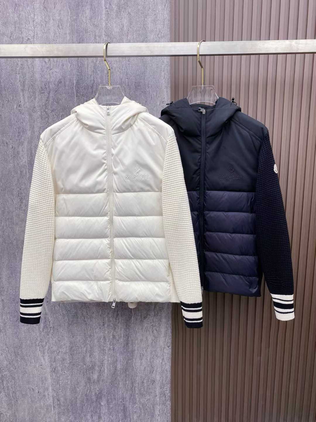 Moncler men's short down puffer jackets Black and White