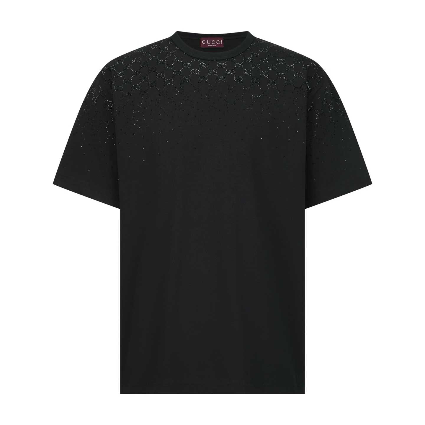 Gucci GG crystal-embellished fine wool top/mini dress in black