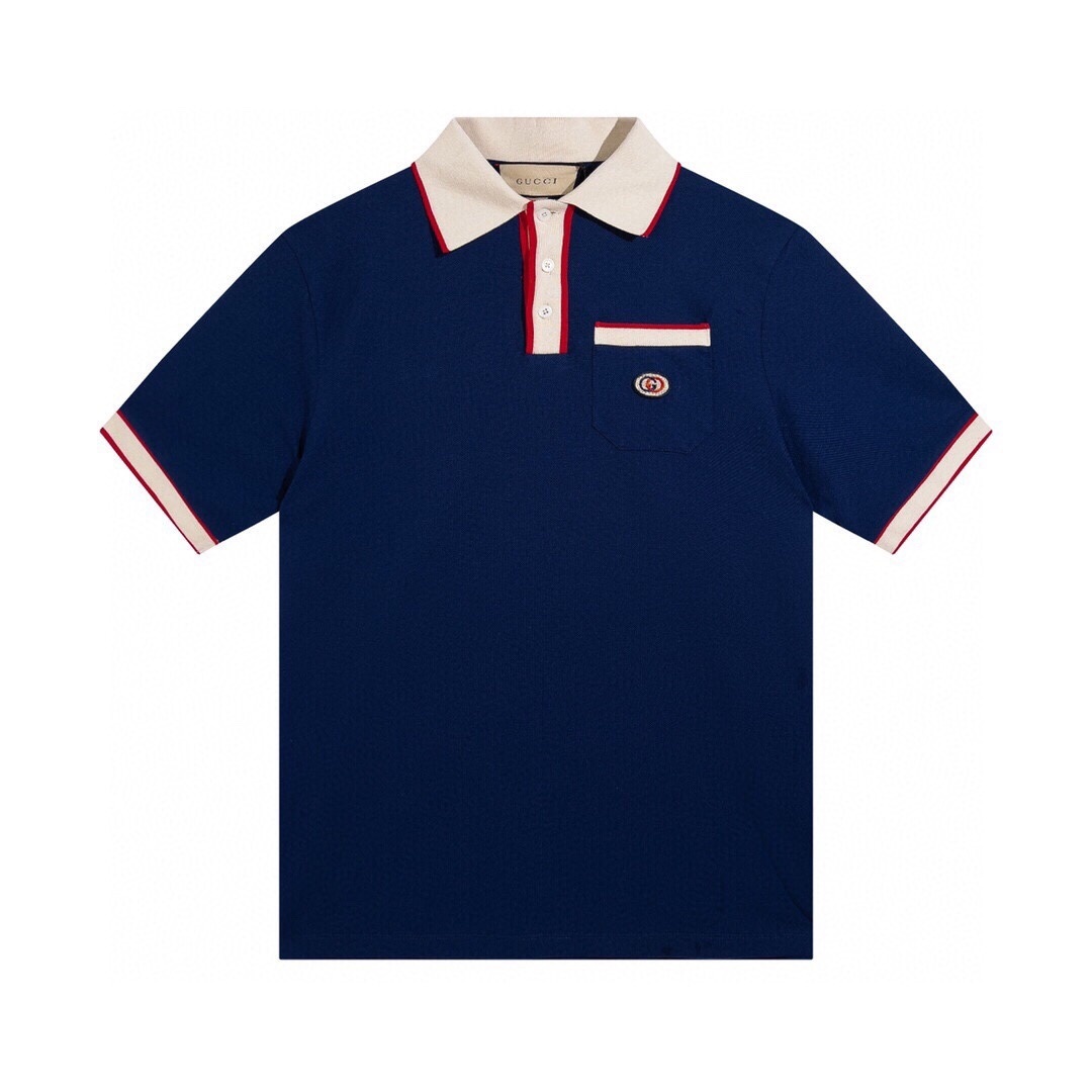 Gucci logo-patch short-sleeve cotton piqué polo shirt