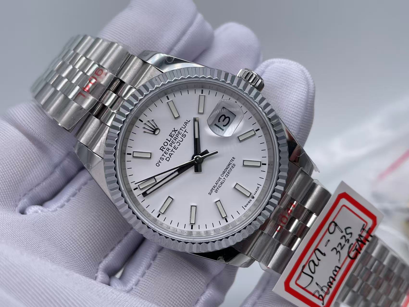 RDJ0423B - DJ 36mm Jub Flt 904 SS/SS wht/Stk GMF V2 VR3235 $438