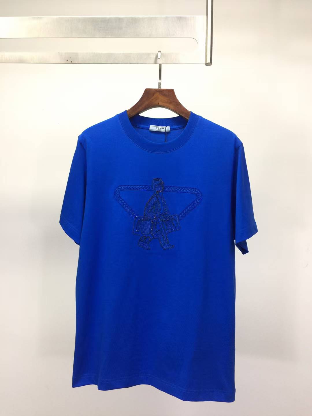 prada blue graphic t-shirt