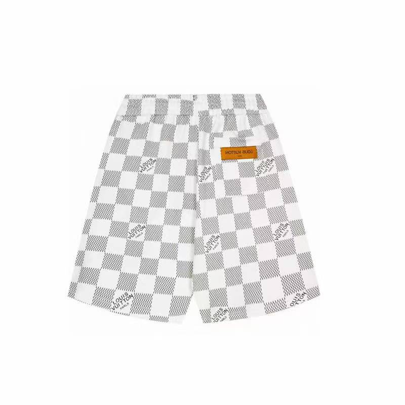 LV Damier Ebene white and black monogram shorts