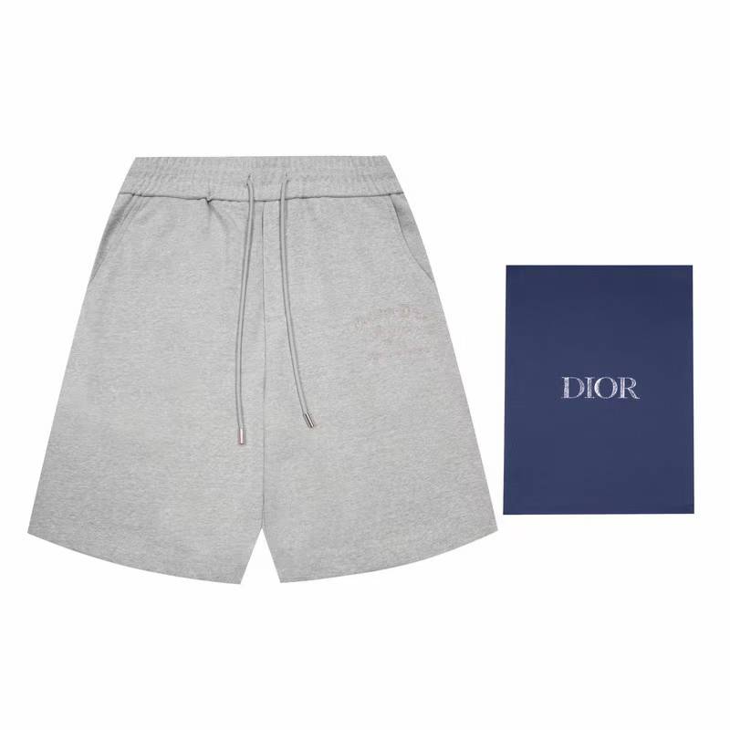Dior Couture track shorts in gray cotton fleece