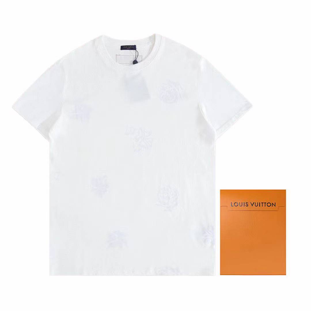 LV Monogram Embroidered Cotton T-Shirt