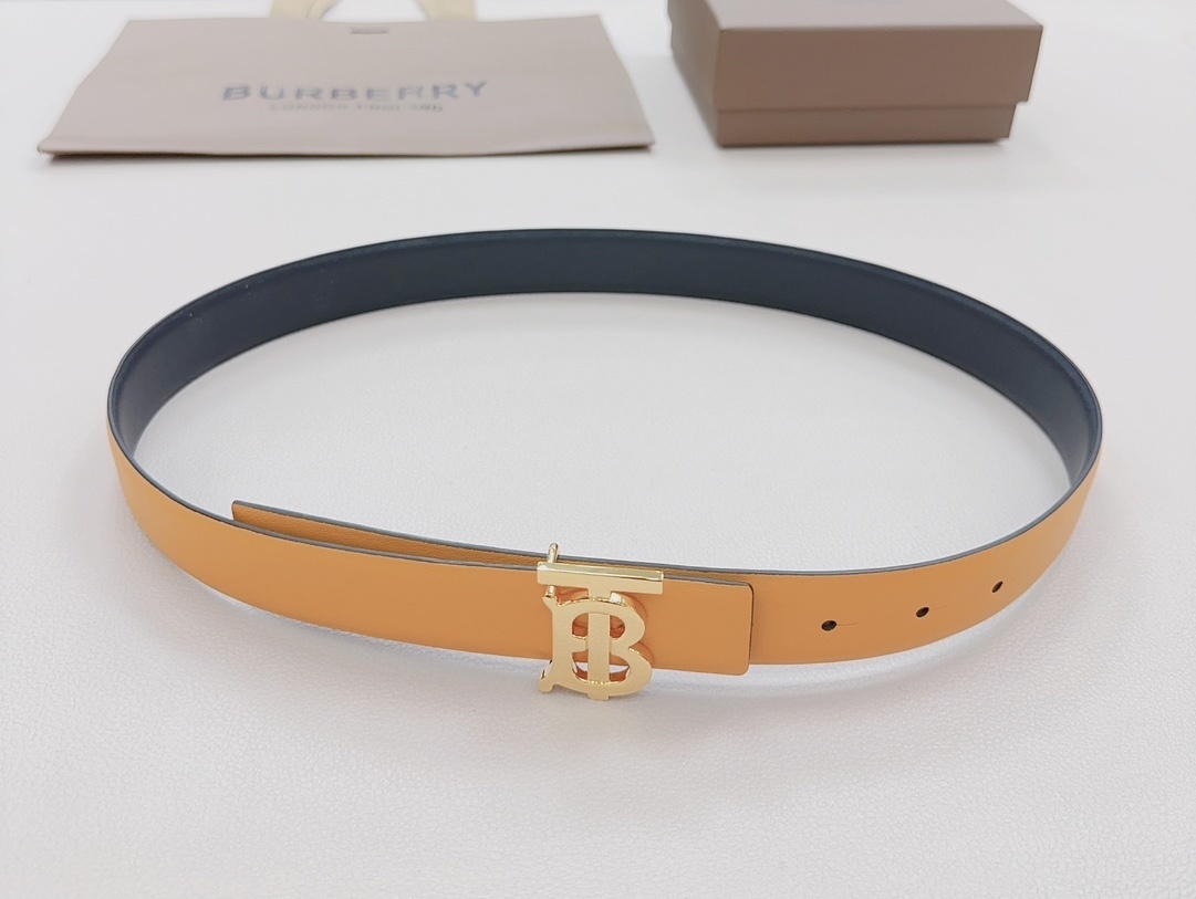 Burberry Reversible Check TB belt with a gold-plated Thomas Burberry Monogram buckle