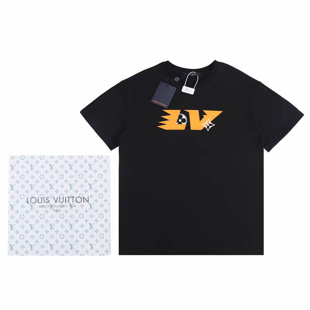 LV graphic t-shirt with an airline-inspired LV logo