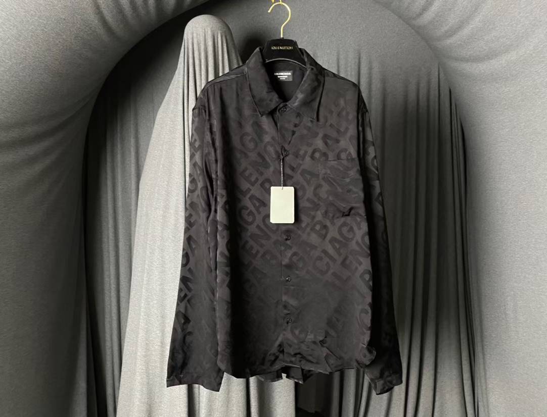 Balenciaga shirt with a logo pattern black