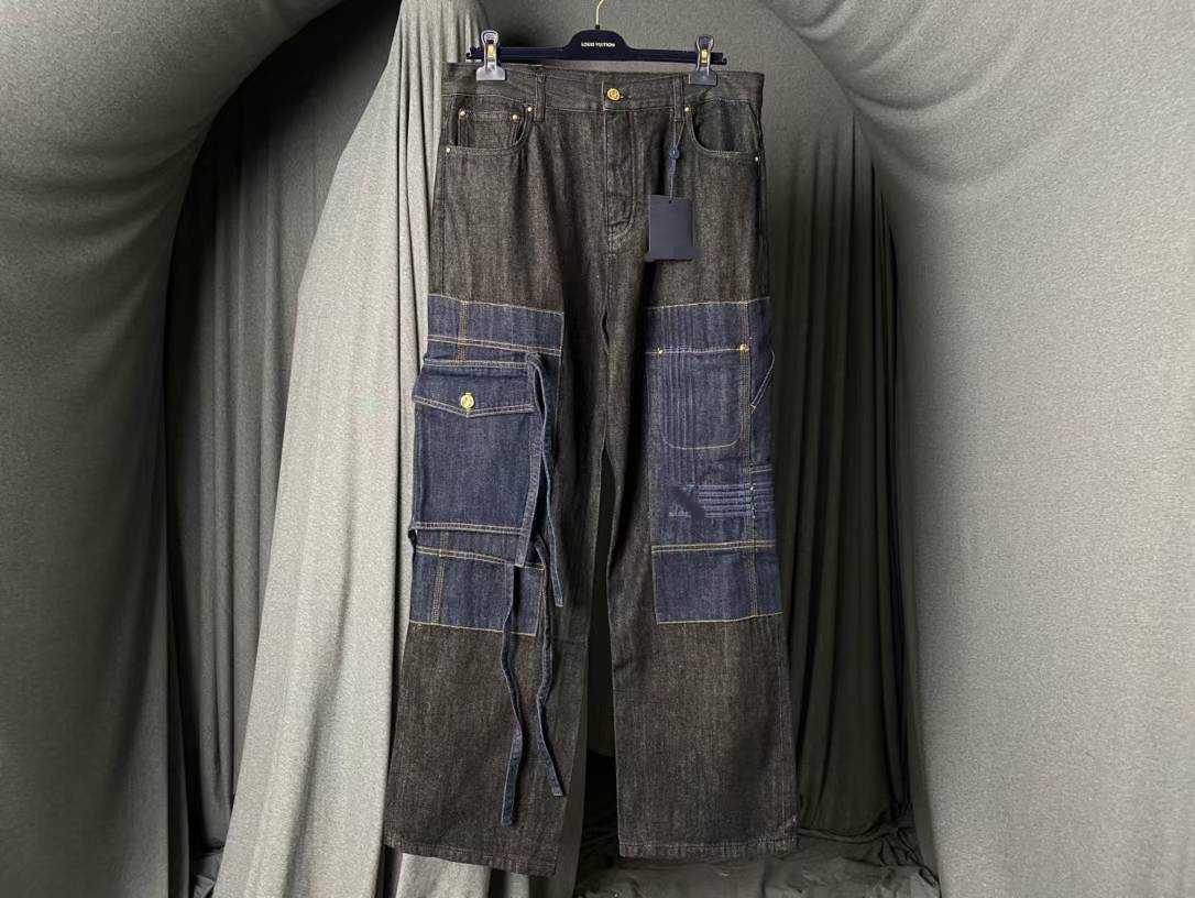 LV Butterfly Strap Denim Pants