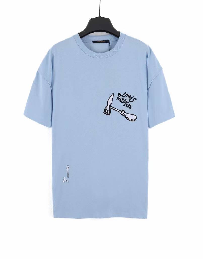 LV Multi-Tools Embroidered T-Shirt in Haze Blue