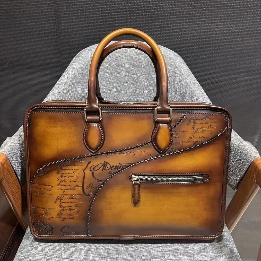 Berluti Un Jour Scritto Venezia leather briefcase