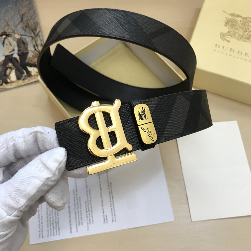 Burberry belt with a gold-tone 'TB' monogram buckle