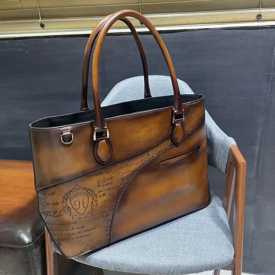 Berluti Scritto leather tote bag.