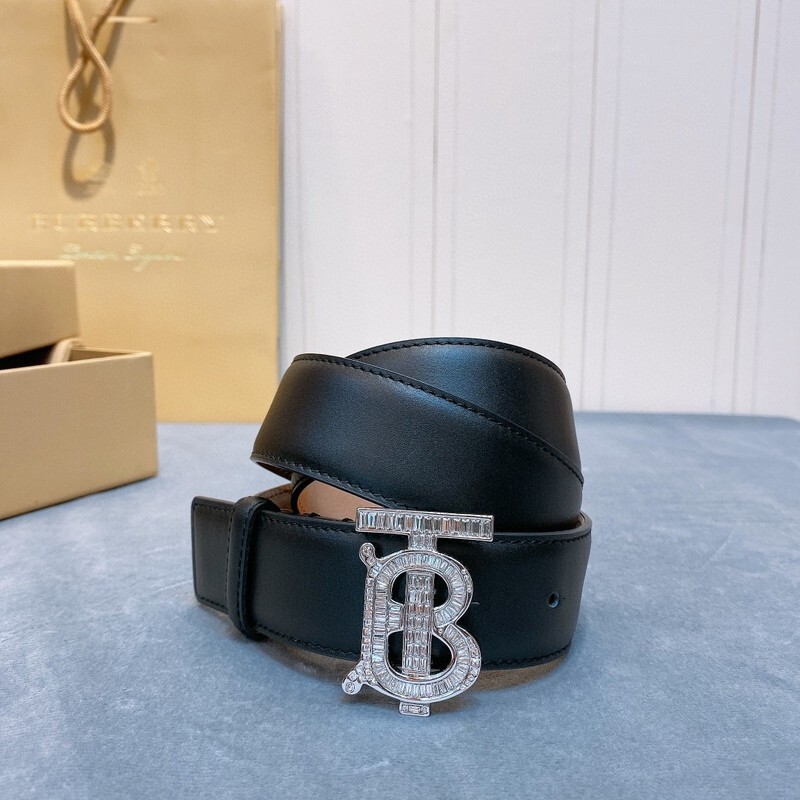 Burberry leather belt with a crystal-embellished TB monogram motif buckle