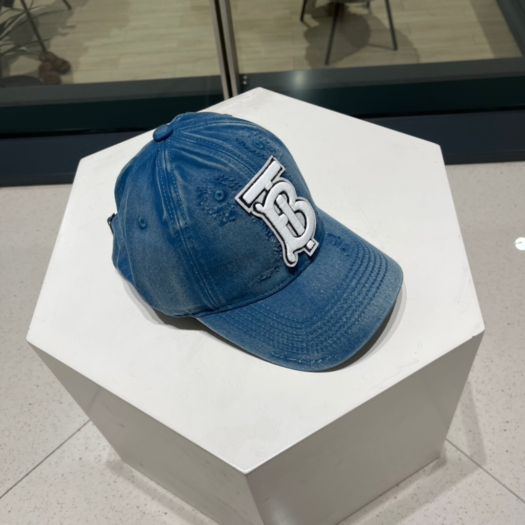 Burberry denim TB monogram baseball cap in blue