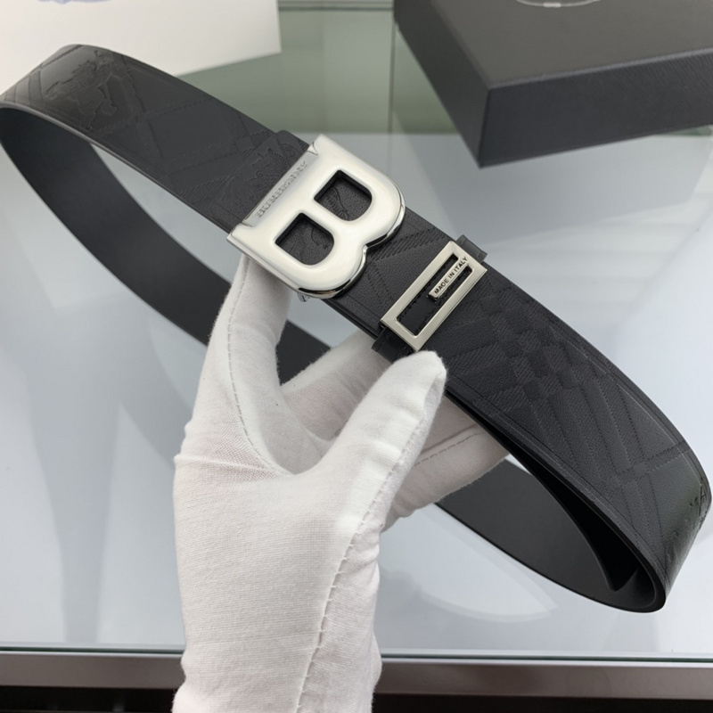 Bally B Buckle adjustable and reversible leather belt in black with a silver-tone palladium metal buckle.