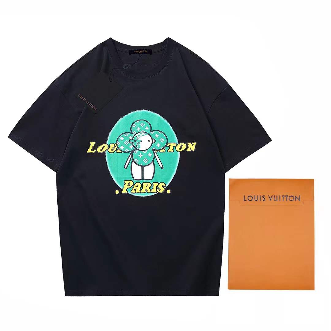 LV black monogram logo t-shirt.