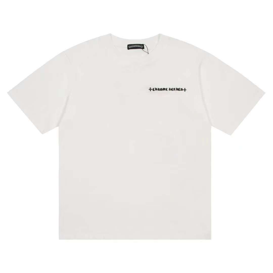 Chrome Hearts logo-print T-shirt white with a crew neck and short sleeves.