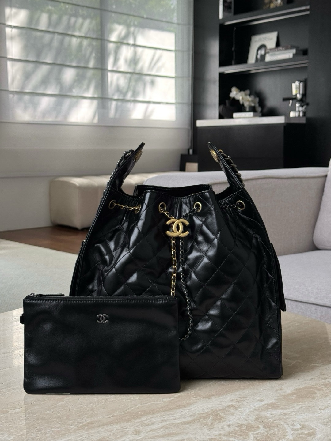 Chanel Bags Code 10357 25B Hobo bag black Size 40x30x15cm