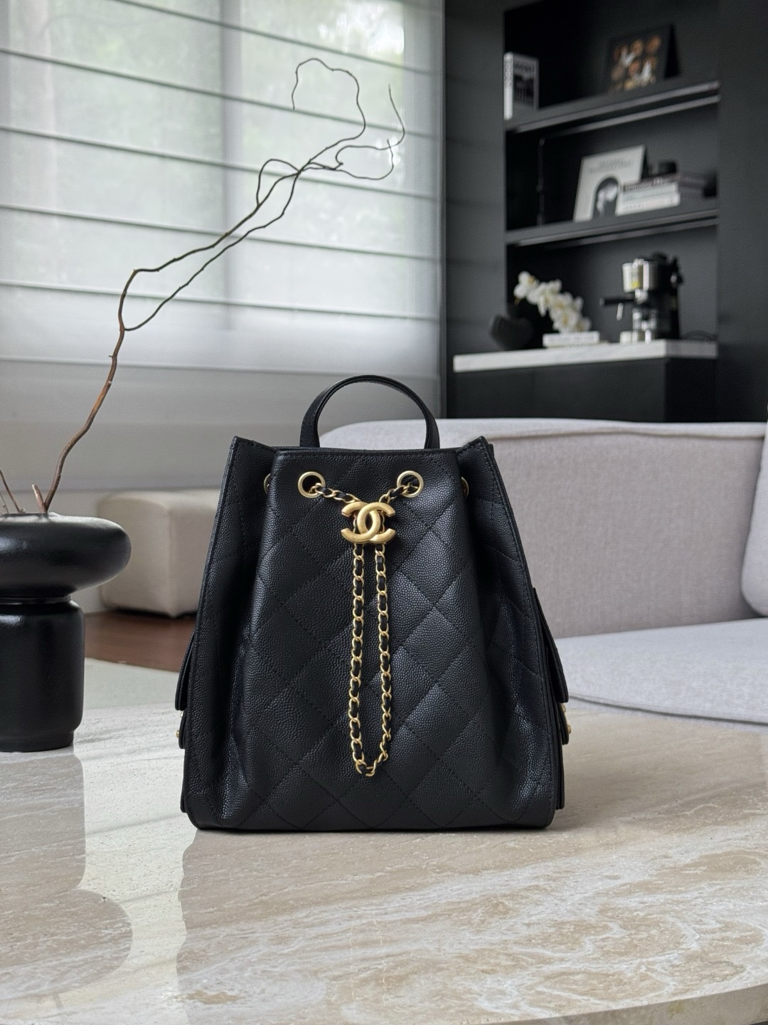 Chanel Bags Code 10351 25B Black Backpack Size 23x23x14cm