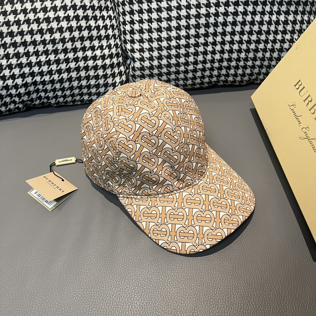 Burberry monogram print silk baseball cap