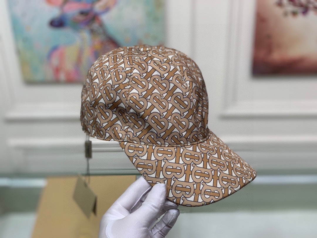 Burberry monogram-print silk baseball cap in beige
